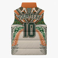 Cook Islands Rugby League Custom Sleeveless Puffer Jacket Polynesian and Tatau Tribal Art - Retro Palette LT03 - Polynesian Pride