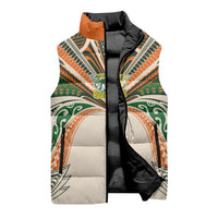 Cook Islands Rugby League Custom Sleeveless Puffer Jacket Polynesian and Tatau Tribal Art - Retro Palette LT03 - Polynesian Pride