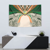Cook Islands Rugby League Tapestry Polynesian and Tatau Tribal Art - Retro Palette