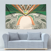 Cook Islands Rugby League Tapestry Polynesian and Tatau Tribal Art - Retro Palette