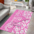 Hawaii Kauai Island Area Rug Hibiscus Pattern Seamless Tribal Simple Pink LT03 - Polynesian Pride