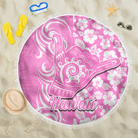 Hawaii Kauai Island Beach Blanket Hibiscus Pattern Seamless Tribal Simple Pink LT03 One Size 150cm Pink - Wonder Print Shop