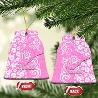 Hawaii Kauai Island Ceramic Ornament Hibiscus Pattern Seamless Tribal Simple Pink LT03 - Polynesian Pride