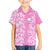 Hawaii Kauai Island Family Matching Off Shoulder Short Dress and Hawaiian Shirt Hibiscus Pattern Seamless Tribal Simple Pink LT03 Son's Shirt Pink - Polynesian Pride