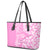 Hawaii Kauai Island Leather Tote Bag Hibiscus Pattern Seamless Tribal Simple Pink LT03 - Polynesian Pride