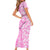 Hawaii Kauai Island Short Sleeve Bodycon Dress Hibiscus Pattern Seamless Tribal Simple Pink LT03 - Polynesian Pride