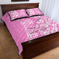 Custom Hawaii Kauai Island Quilt Bed Set Hibiscus Pattern Seamless Tribal Simple Pink LT03 - Polynesian Pride