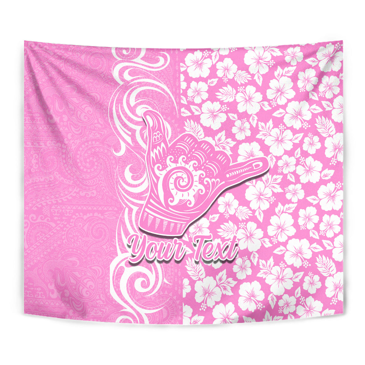 Custom Hawaii Kauai Island Tapestry Hibiscus Pattern Seamless Tribal Simple Pink LT03 - Polynesian Pride
