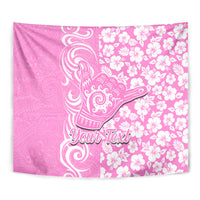 Custom Hawaii Kauai Island Tapestry Hibiscus Pattern Seamless Tribal Simple Pink LT03 - Polynesian Pride
