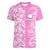 Custom Hawaii Kauai Island Women V Neck T Shirt Hibiscus Pattern Seamless Tribal Simple Pink LT03 Female Pink - Polynesian Pride