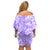 Hawaii Kauai Island Family Matching Off Shoulder Short Dress and Hawaiian Shirt Hibiscus Pattern Seamless Tribal Simple Purple LT03 - Polynesian Pride