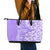 Hawaii Kauai Island Leather Tote Bag Hibiscus Pattern Seamless Tribal Simple Purple LT03 - Polynesian Pride