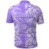 Hawaii Kauai Island Polo Shirt Hibiscus Pattern Seamless Tribal Simple Purple LT03 - Polynesian Pride