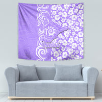 Hawaii Kauai Island Tapestry Hibiscus Pattern Seamless Tribal Simple Purple LT03 - Polynesian Pride