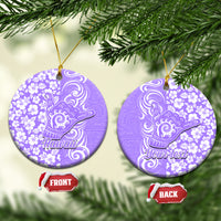 Custom Hawaii Kauai Island Ceramic Ornament Hibiscus Pattern Seamless Tribal Simple Purple LT03 Purple - Polynesian Pride