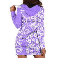 Custom Hawaii Kauai Island Hoodie Dress Hibiscus Pattern Seamless Tribal Simple Purple LT03 - Polynesian Pride