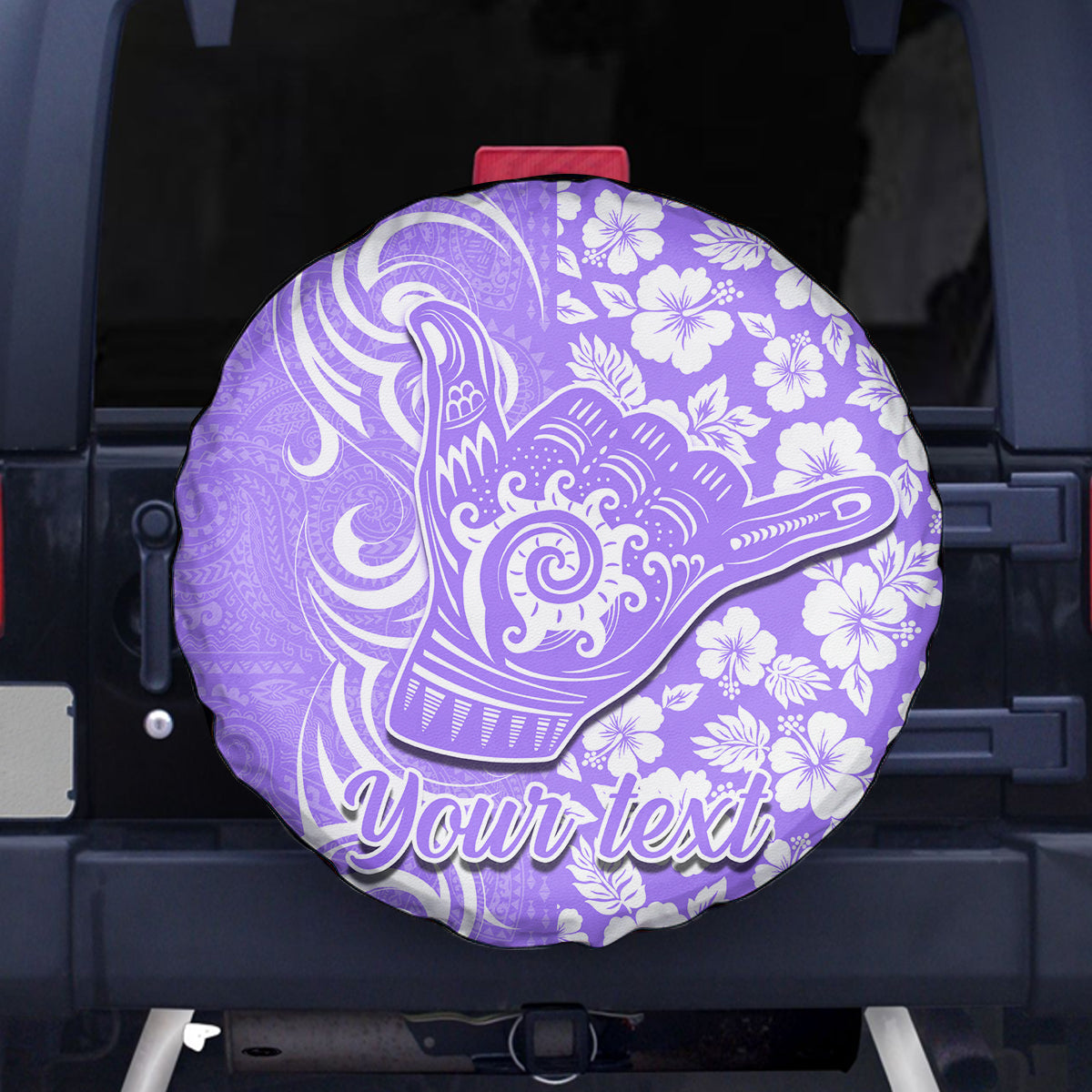 Custom Hawaii Kauai Island Spare Tire Cover Hibiscus Pattern Seamless Tribal Simple Purple LT03 Purple - Polynesian Pride