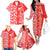 Hawaii Kauai Island Family Matching Off Shoulder Long Sleeve Dress and Hawaiian Shirt Hibiscus Pattern Seamless Tribal Simple Red LT03 - Polynesian Pride