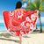 Custom Hawaii Kauai Island Beach Blanket Hibiscus Pattern Seamless Tribal Simple Red LT03 - Wonder Print Shop