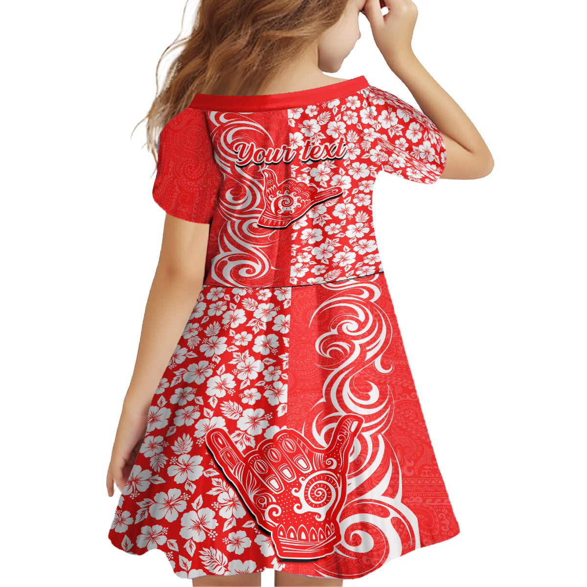 Custom Hawaii Kauai Island Family Matching Long Sleeve Bodycon Dress and Hawaiian Shirt Hibiscus Pattern Seamless Tribal Simple Red LT03 - Polynesian Pride