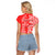 Custom Hawaii Kauai Island Raglan Cropped T Shirt Hibiscus Pattern Seamless Tribal Simple Red LT03 - Polynesian Pride