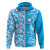 Hawaii Kauai Island Hoodie Hibiscus Pattern Seamless Tribal Simple Blue LT03 Zip Hoodie Blue - Polynesian Pride