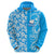 Hawaii Kauai Island Hoodie Hibiscus Pattern Seamless Tribal Simple Blue LT03 - Polynesian Pride