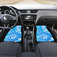 Custom Hawaii Kauai Island Car Mats Hibiscus Pattern Seamless Tribal Simple Blue LT03 - Polynesian Pride