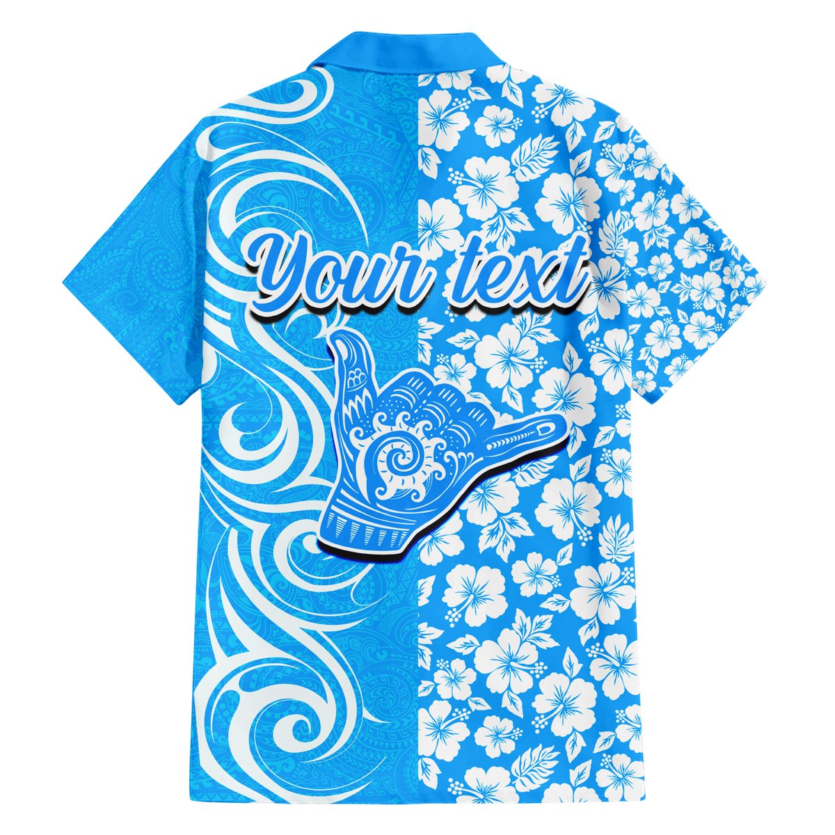 Custom Hawaii Kauai Island Hawaiian Shirt Hibiscus Pattern Seamless Tribal Simple Blue LT03 - Polynesian Pride
