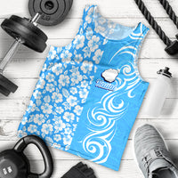 Custom Hawaii Kauai Island Men Tank Top Hibiscus Pattern Seamless Tribal Simple Blue LT03 Blue - Polynesian Pride