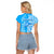 Custom Hawaii Kauai Island Raglan Cropped T Shirt Hibiscus Pattern Seamless Tribal Simple Blue LT03 - Polynesian Pride