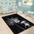 Custom Fiji Rugby Pacific Champions 2024 Area Rug Anniversary 7 Titles - Fijians Rugby and Tapa Hibiscus Black Art