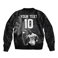 Custom Fiji Rugby Pacific Champions 2024 Bomber Jacket Anniversary 7 Titles - Fijians Rugby and Tapa Hibiscus Black Art LT03 - Polynesian Pride