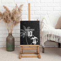 Custom Fiji Rugby Pacific Champions 2024 Canvas Wall Art Anniversary 7 Titles - Fijians Rugby and Tapa Hibiscus Black Art LT03 - Polynesian Pride
