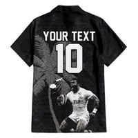 Custom Fiji Rugby Pacific Champions 2024 Family Matching Off The Shoulder Long Sleeve Dress and Hawaiian Shirt Anniversary 7 Titles - Fijians Rugby and Tapa Hibiscus Black Art LT03 - Polynesian Pride