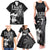 Custom Fiji Rugby Pacific Champions 2024 Family Matching Tank Maxi Dress and Hawaiian Shirt Anniversary 7 Titles - Fijians Rugby and Tapa Hibiscus Black Art