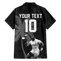 Custom Fiji Rugby Pacific Champions 2024 Hawaiian Shirt Anniversary 7 Titles - Fijians Rugby and Tapa Hibiscus Black Art