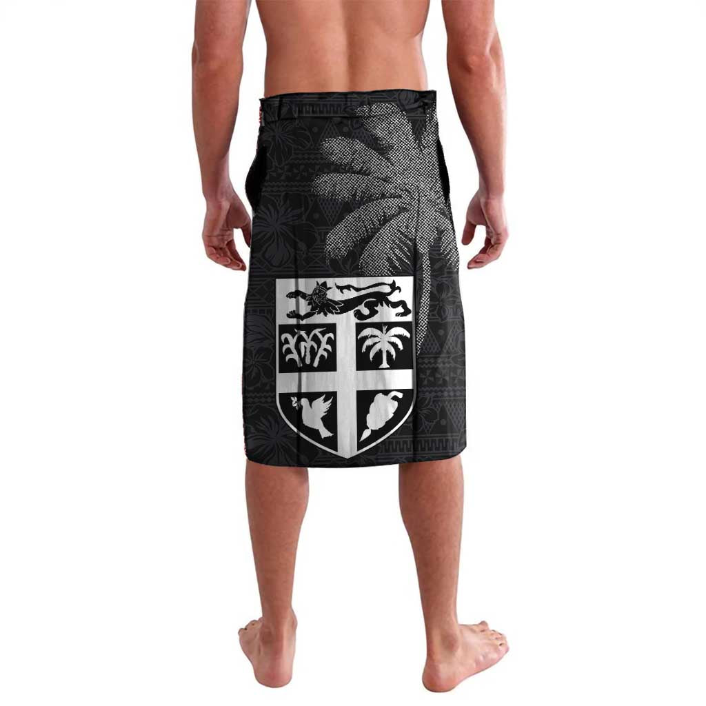 Custom Fiji Rugby Pacific Champions 2024 Lavalava Anniversary 7 Titles - Fijians Rugby and Tapa Hibiscus Black Art LT03 - Polynesian Pride