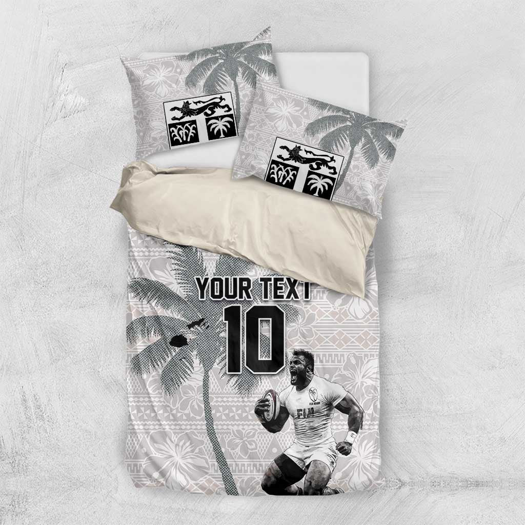 Custom Fiji Rugby Pacific Champions 2024 Bedding Set Anniversary 7 Titles - Fijians Rugby and Tapa Hibiscus White Art LT03 US Twin 172cm x 218cm White - Polynesian Pride
