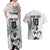 Custom Fiji Rugby Pacific Champions 2024 Couples Matching Off Shoulder Maxi Dress and Hawaiian Shirt Anniversary 7 Titles - Fijians Rugby and Tapa Hibiscus White Art