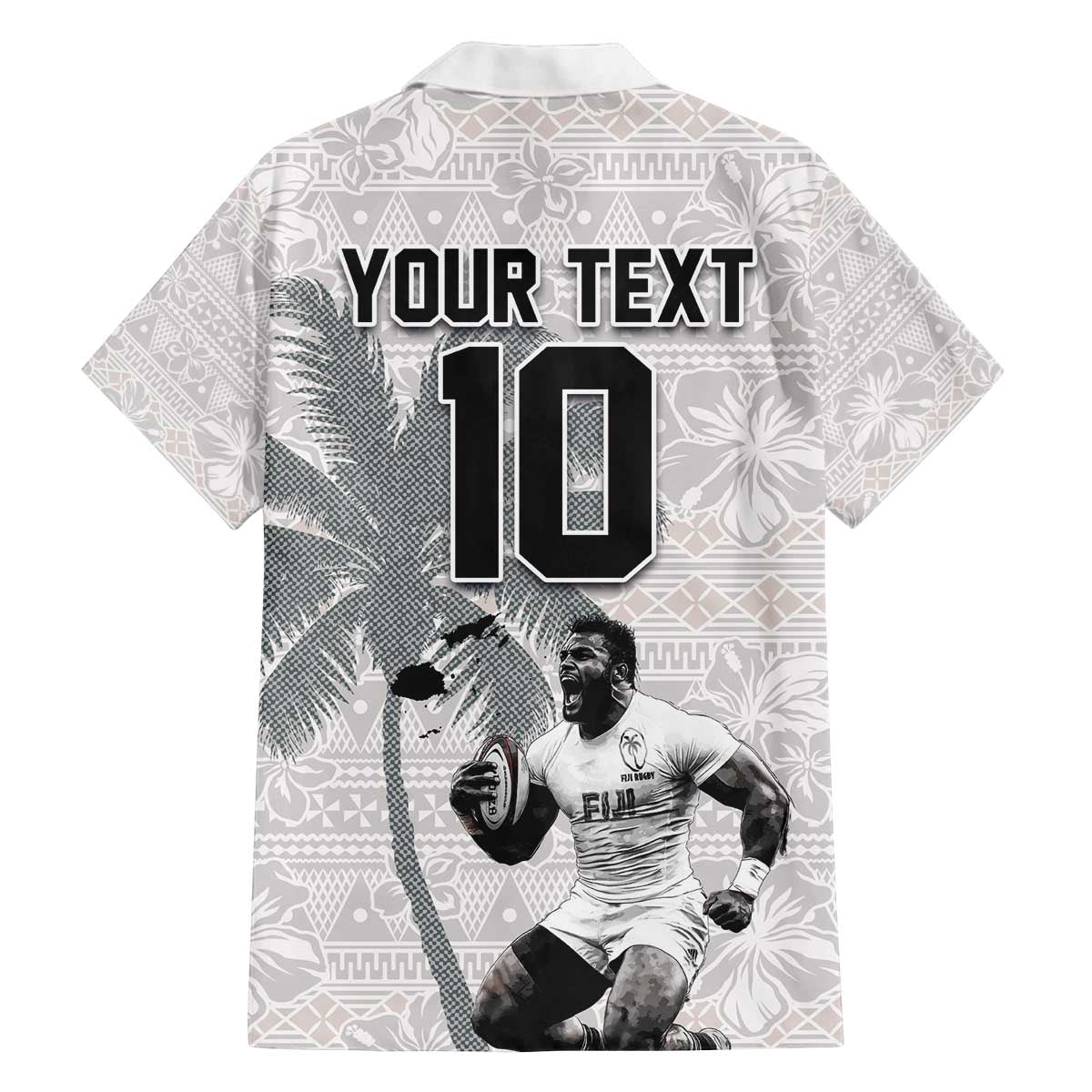 Custom Fiji Rugby Pacific Champions 2024 Family Matching Off The Shoulder Long Sleeve Dress and Hawaiian Shirt Anniversary 7 Titles - Fijians Rugby and Tapa Hibiscus White Art LT03 - Polynesian Pride