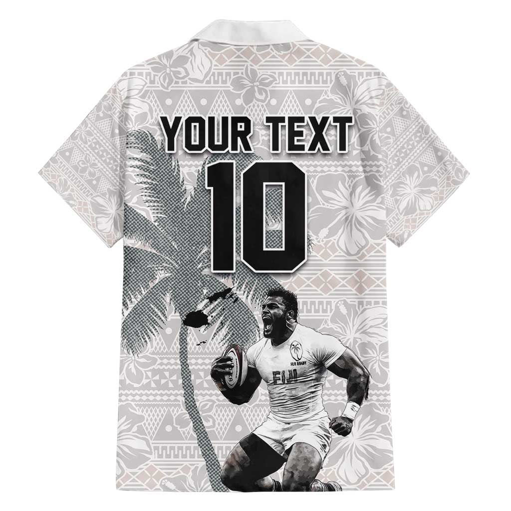 Custom Fiji Rugby Pacific Champions 2024 Family Matching Puletasi and Hawaiian Shirt Anniversary 7 Titles - Fijians Rugby and Tapa Hibiscus White Art LT03 - Polynesian Pride