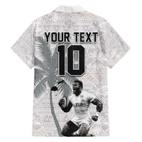 Custom Fiji Rugby Pacific Champions 2024 Family Matching Short Sleeve Bodycon Dress and Hawaiian Shirt Anniversary 7 Titles - Fijians Rugby and Tapa Hibiscus White Art LT03 - Polynesian Pride