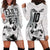 Custom Fiji Rugby Pacific Champions 2024 Hoodie Dress Anniversary 7 Titles - Fijians Rugby and Tapa Hibiscus White Art