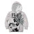 Custom Fiji Rugby Pacific Champions 2024 Kid Hoodie Anniversary 7 Titles - Fijians Rugby and Tapa Hibiscus White Art