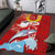 Hawaiian Mele Kalikimaka Area Rug Funny Santa Riding Lei Dolphin with Kakau Tattoos - Polynesian Pride