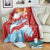 Hawaiian Mele Kalikimaka Blanket Funny Santa Riding Lei Dolphin with Kakau Tattoos - Polynesian Pride
