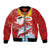 Hawaiian Mele Kalikimaka Bomber Jacket Funny Santa Riding Lei Dolphin with Kakau Tattoos - Polynesian Pride