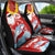 Hawaiian Mele Kalikimaka Car Seat Cover Funny Santa Riding Lei Dolphin with Kakau Tattoos - Polynesian Pride
