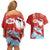 Hawaiian Mele Kalikimaka Couples Matching Off Shoulder Short Dress and Hawaiian Shirt Funny Santa Riding Lei Dolphin with Kakau Tattoos - Polynesian Pride